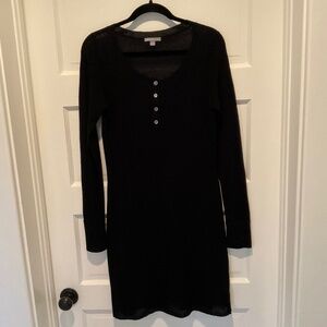 James Perse black Henley sweater dress